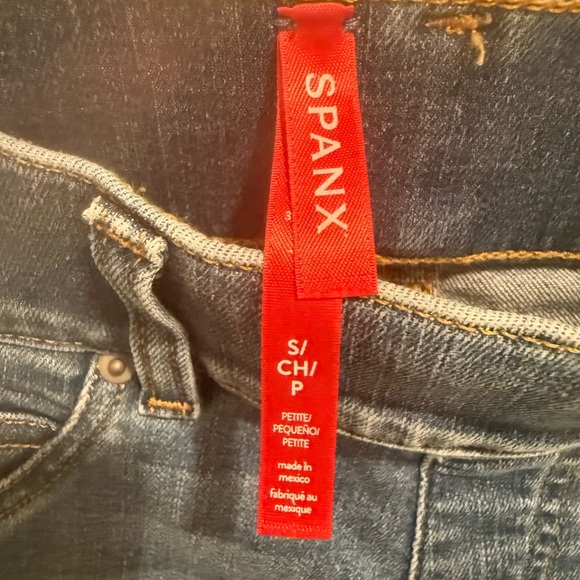 SPANX Seamed Front Wide Leg Jeans in Vintage Indigo Flare Pull On size Small - Picture 7 of 11